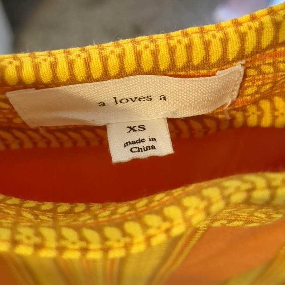 Sunny Sriped Viscose Yellow Orange Maxi Dress Tie Straps Small - Picture 8 of 8